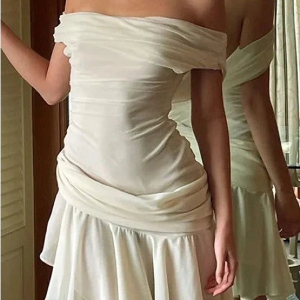 Cherie Attire - Carla Dress, Chiffon Ivory
